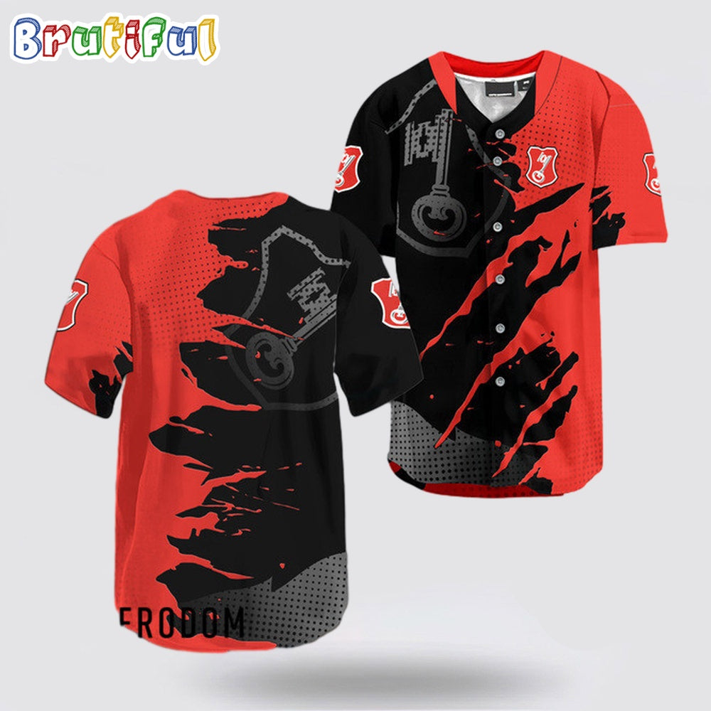 Beck'S Beer Metal Crack Pattern Baseball Jersey
