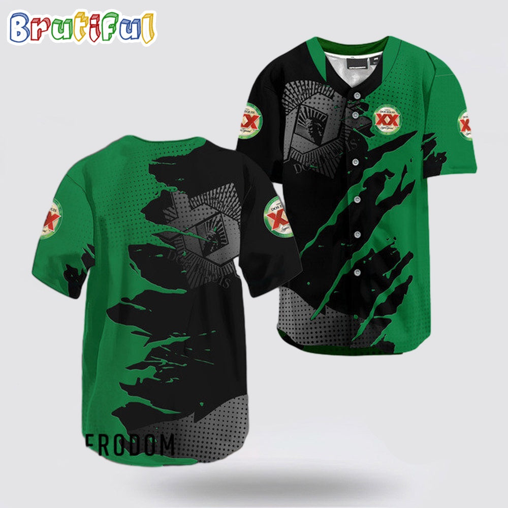 Dos Equis Metal Crack Pattern Baseball Jersey