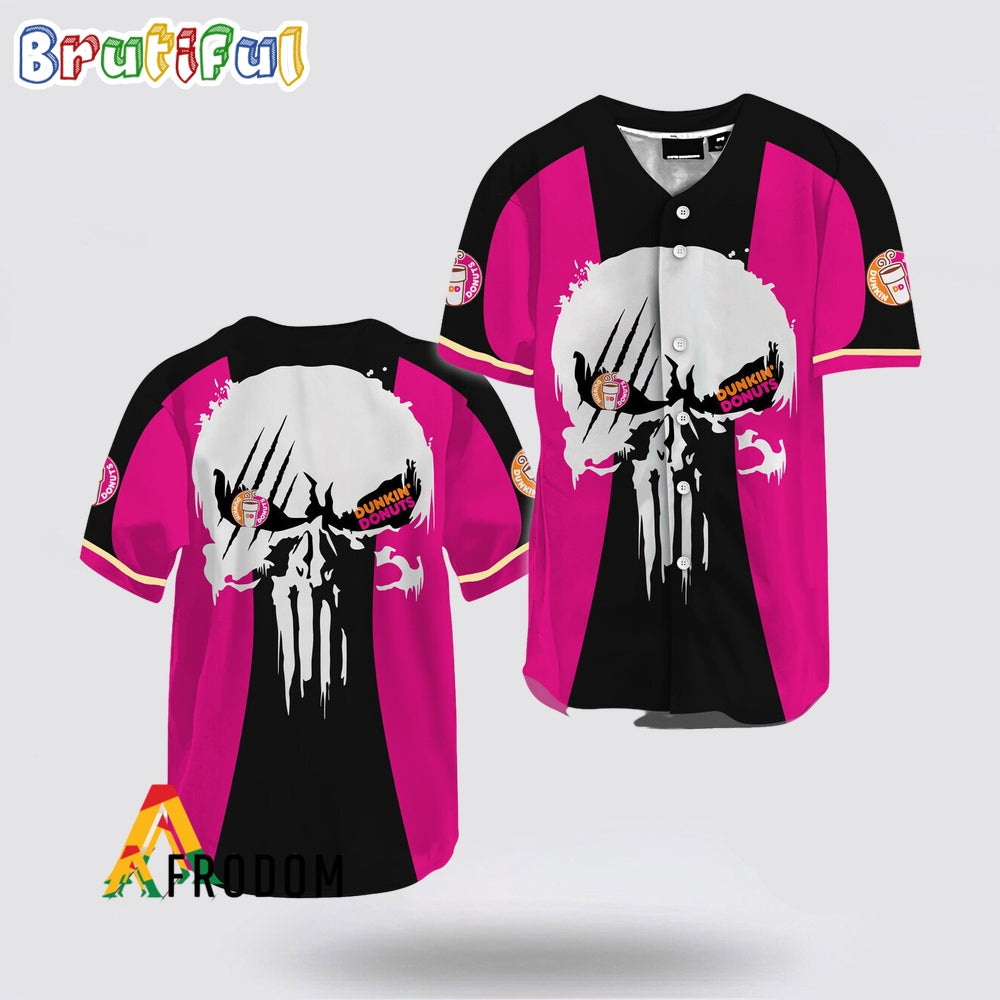 Ghost Head White Skull Dunkin Donut Baseball Jersey