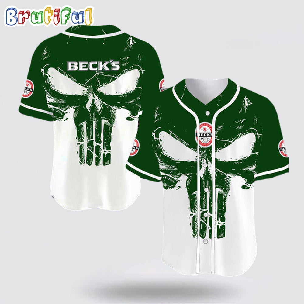 Retro Skull Beck'S Baseball Jersey