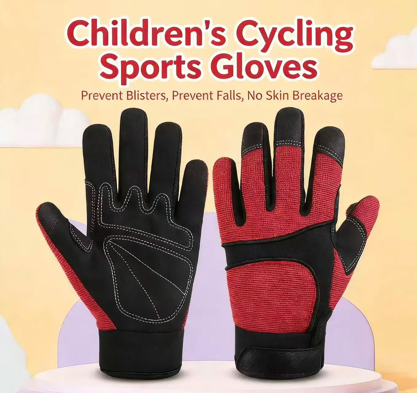Kids's Cycling Gloves Full-finger Breathable Drop-proof Spring Summer Outdoor Gloves for Bicycles Scooters Balance Bikes Sports