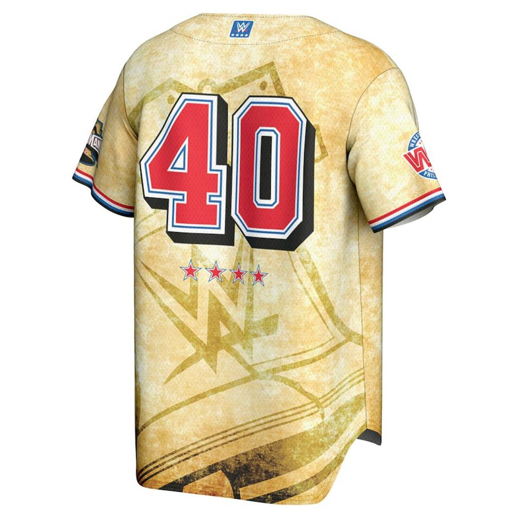 Wrestlemania 40 Prosphere Tan Baseball Jersey