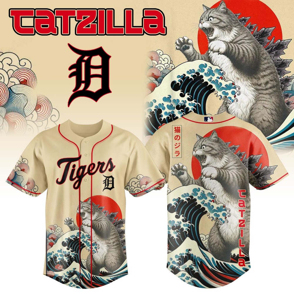 Epic Catzilla Baseball Jersey - Unique Graphic Tee For Cat &amp; Baseball Lovers