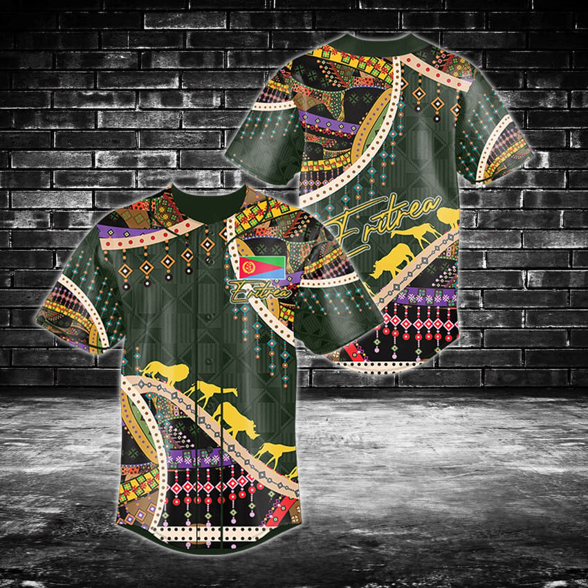 Vibrant Eritrea Flag Baseball Jersey - Unique African Heritage Design Tee