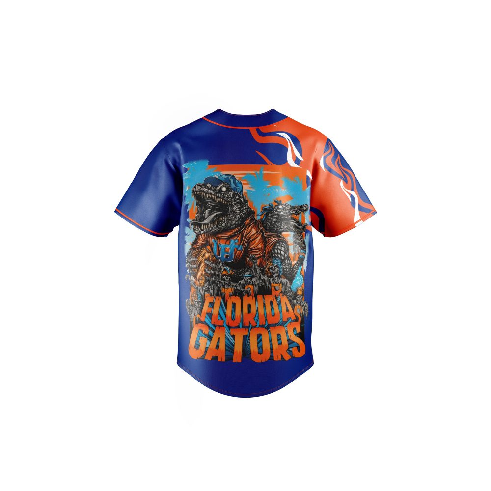 Florida Gators Men'S Baseball Jersey - Bold Alligator Graphic, Blue &amp; Orange Fan Gear