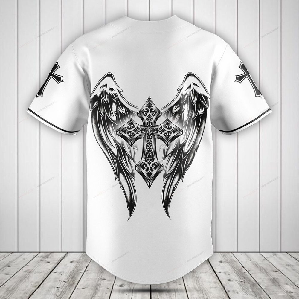 Expressive Jesus Baseball Jersey - Faithful Art Design, Comfortable Fit