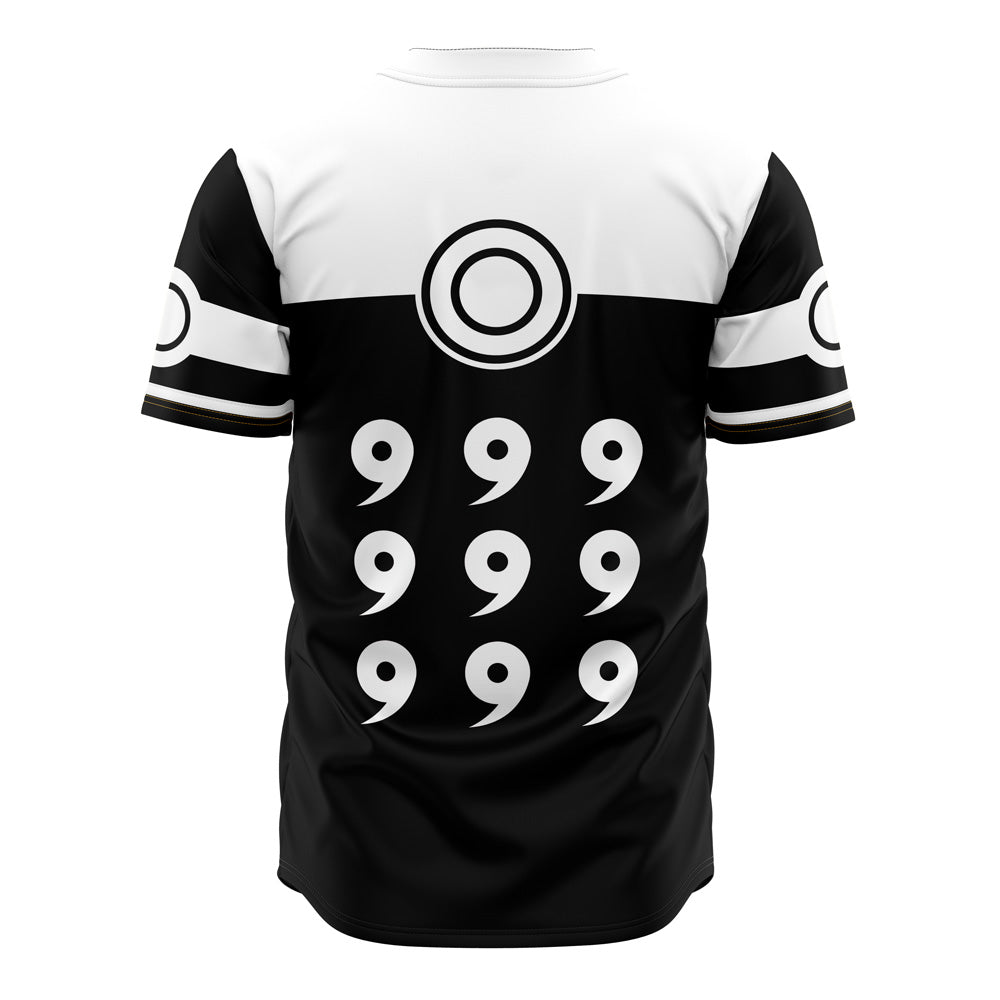 Stylish Black &amp; White Anime-Inspired Baseball Jersey - Unique Design, Comfortable Fit