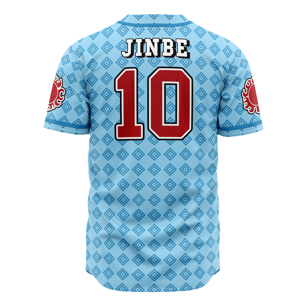 Anime-Inspired Blue Baseball Jersey – Unique Straw Hat Design
