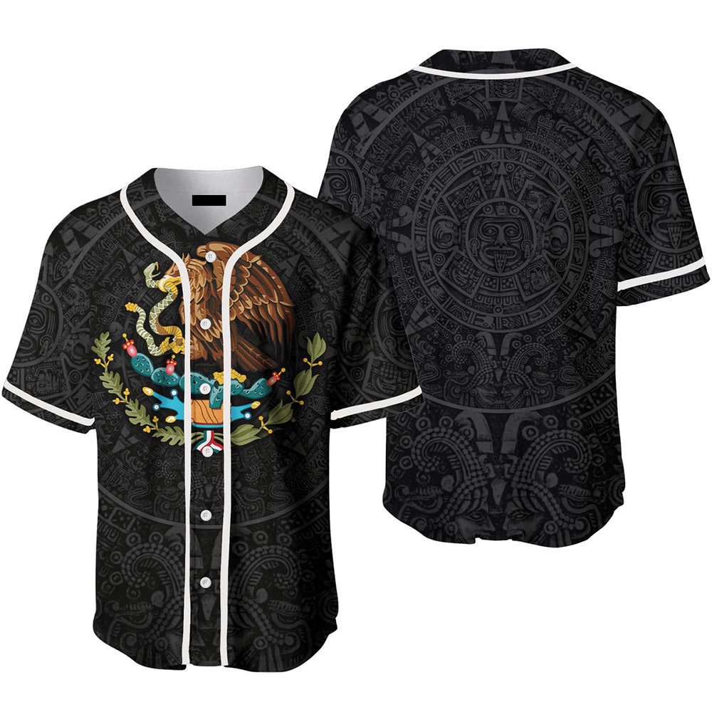 Aztec Eagle Baseball Jersey – Unique Mexican Heritage Design, Breathable &amp; Stylish