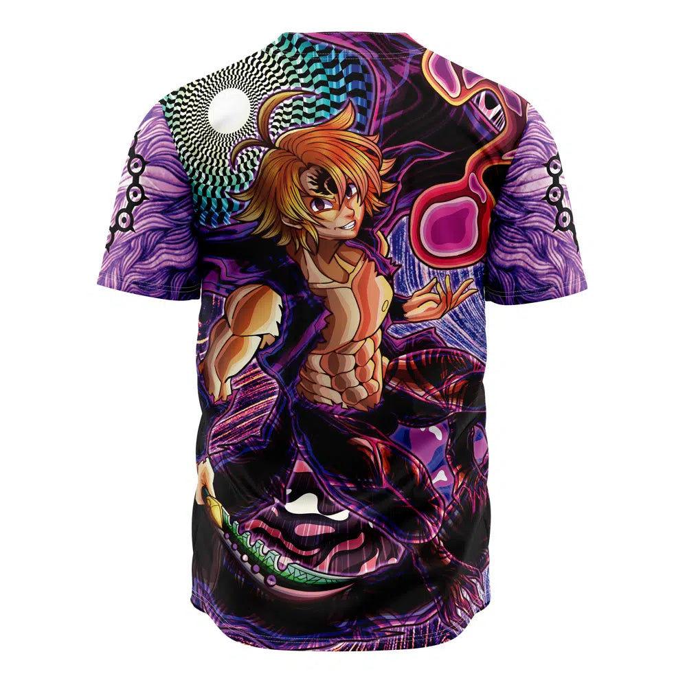 Trippy Meliodas Assault Mode Seven Deadly Sins Baseball Jersey Without Piping